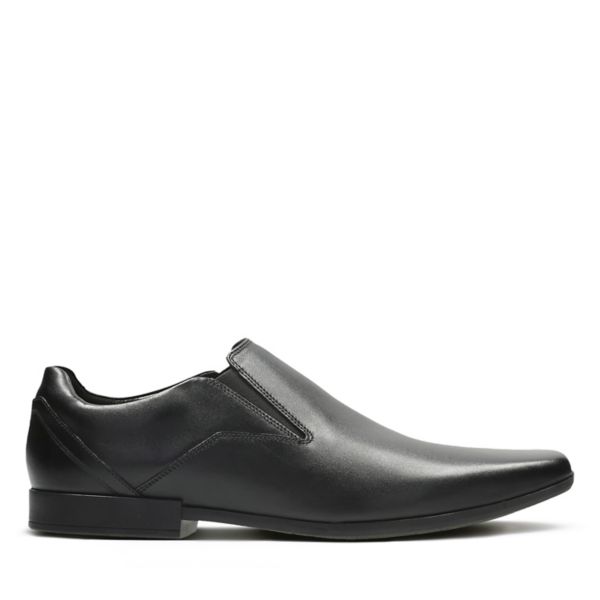 Clarks Mens Glement Slip Loafers Black | USA-3490128